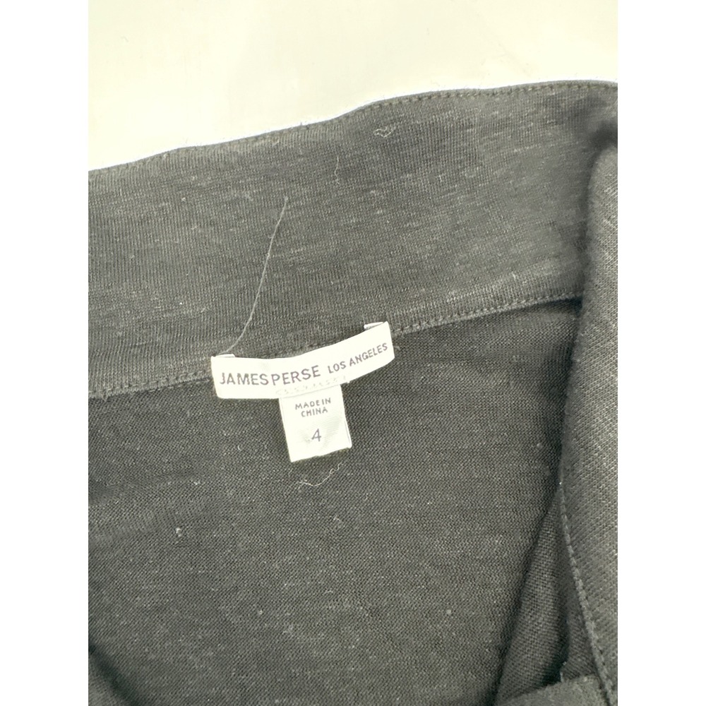James Perse Los Angeles Black Linen Blend Button Front Shirt WPLJ3838 Size 4 - Picture 3 of 6